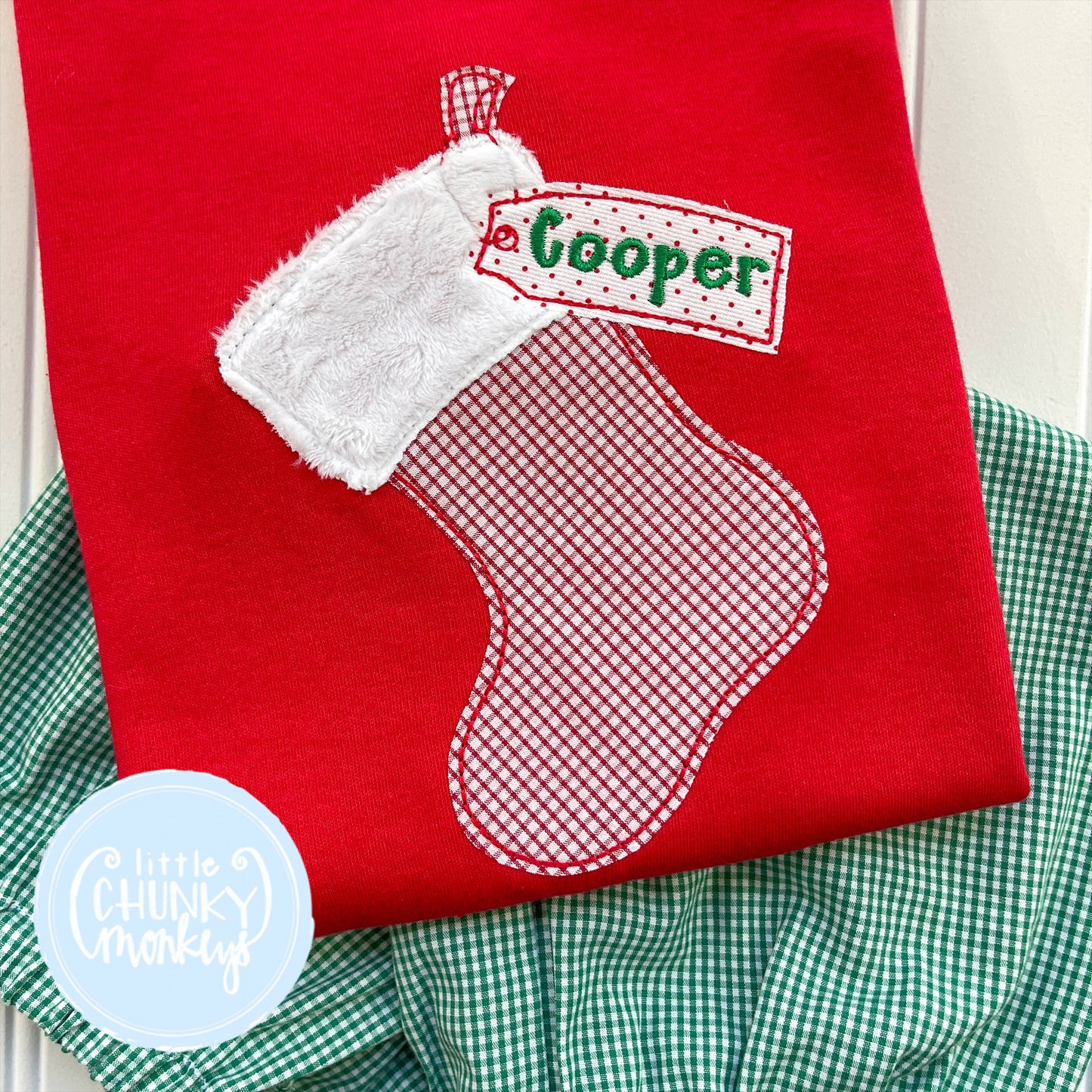 Boy Long Sleeve Shirt - Fuzzy Stocking - "Cooper" 3T