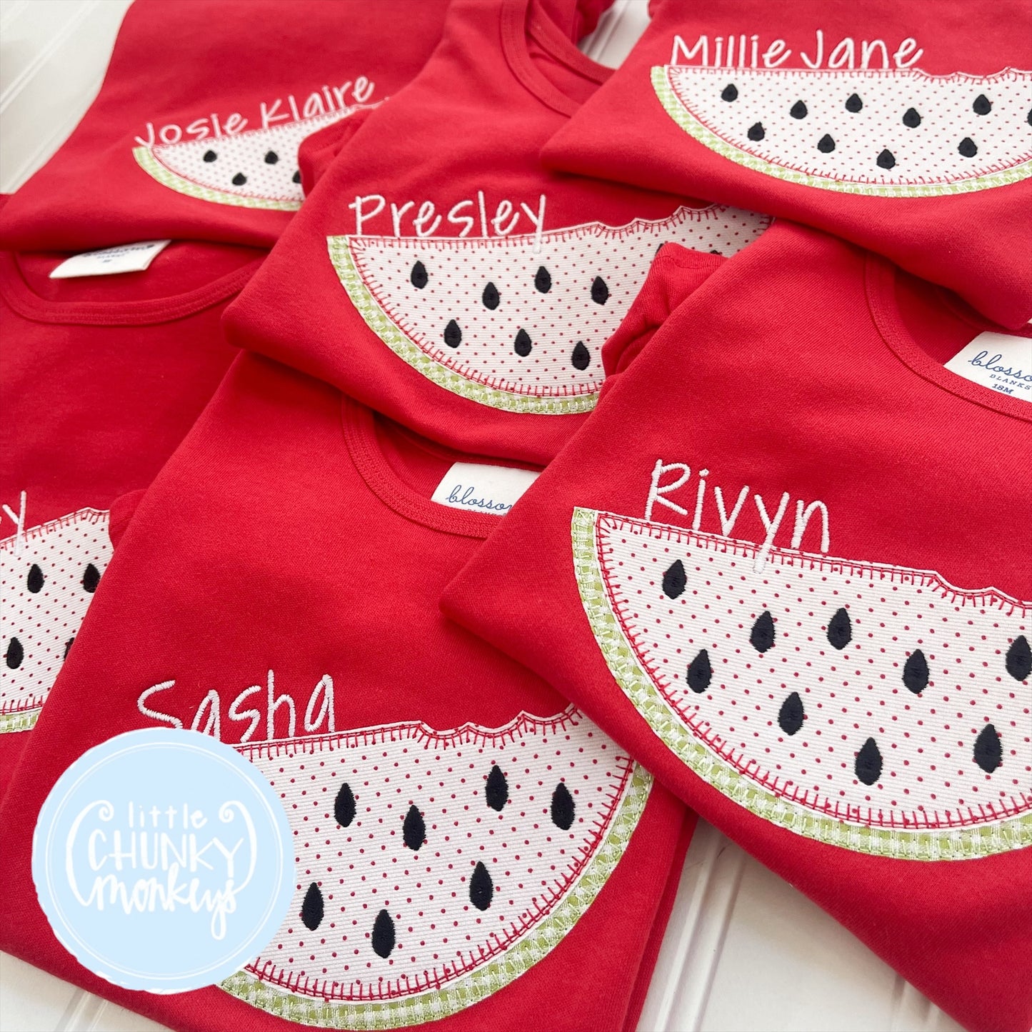 Girl Shirt - Watermelon on Red