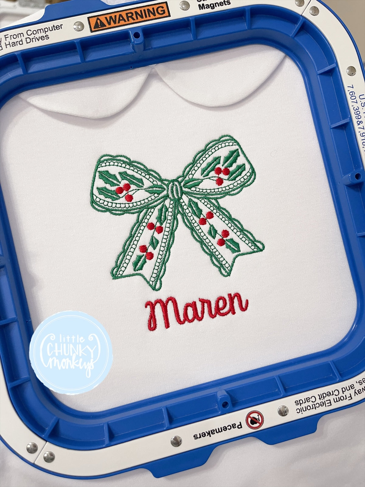 Girl Peter Pan Collard Shirt - Mistletoe Bow