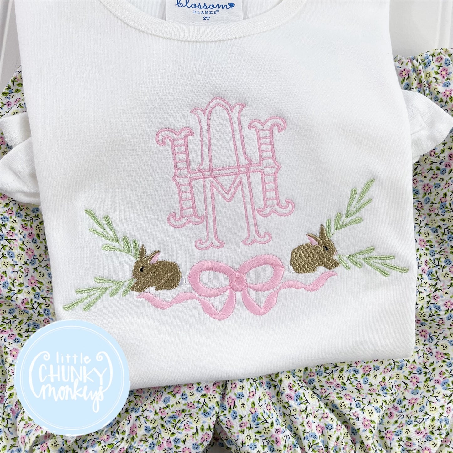 Girl Shirt - Bunny Monogram Frame
