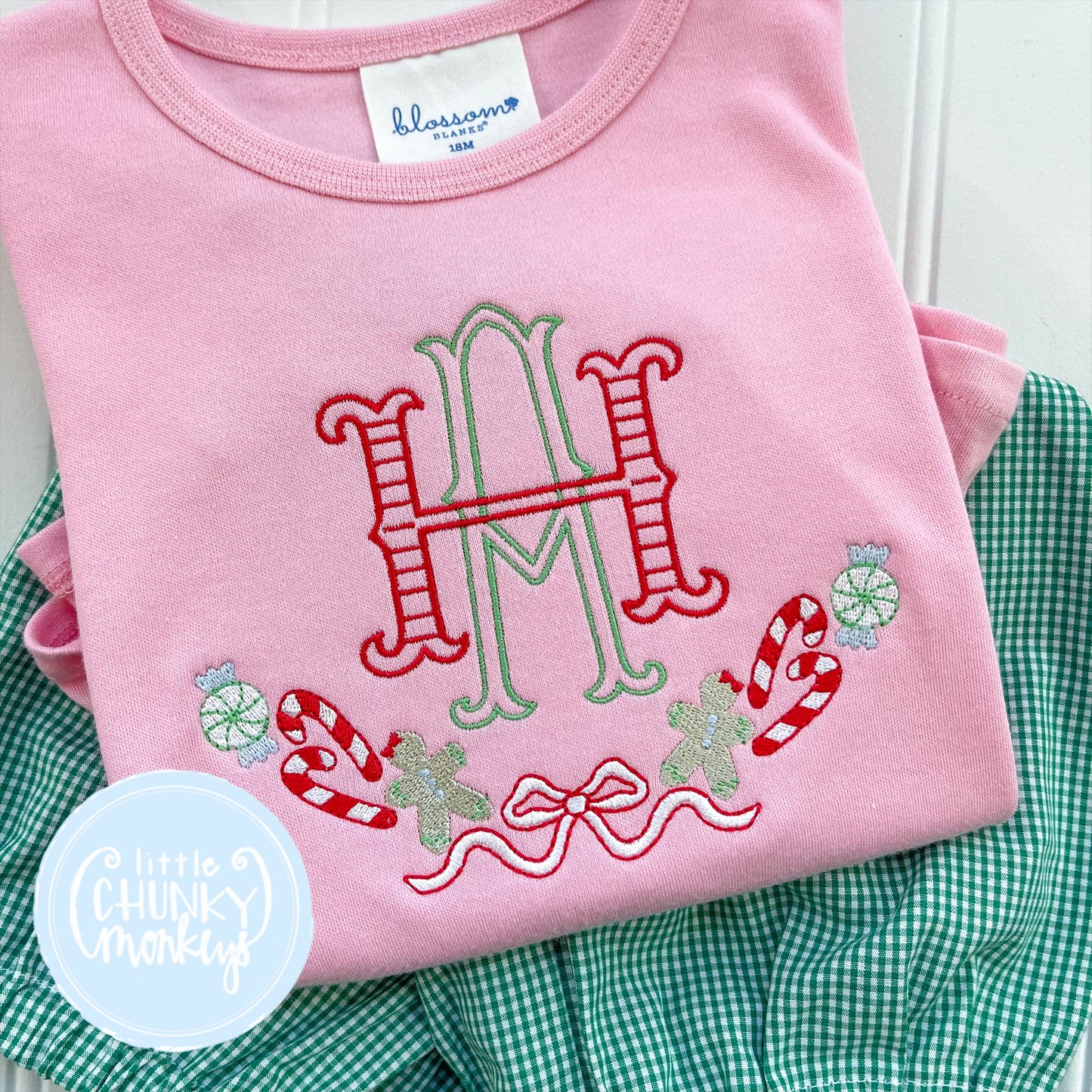 Girl Shirt - Gingerbread Double Initial