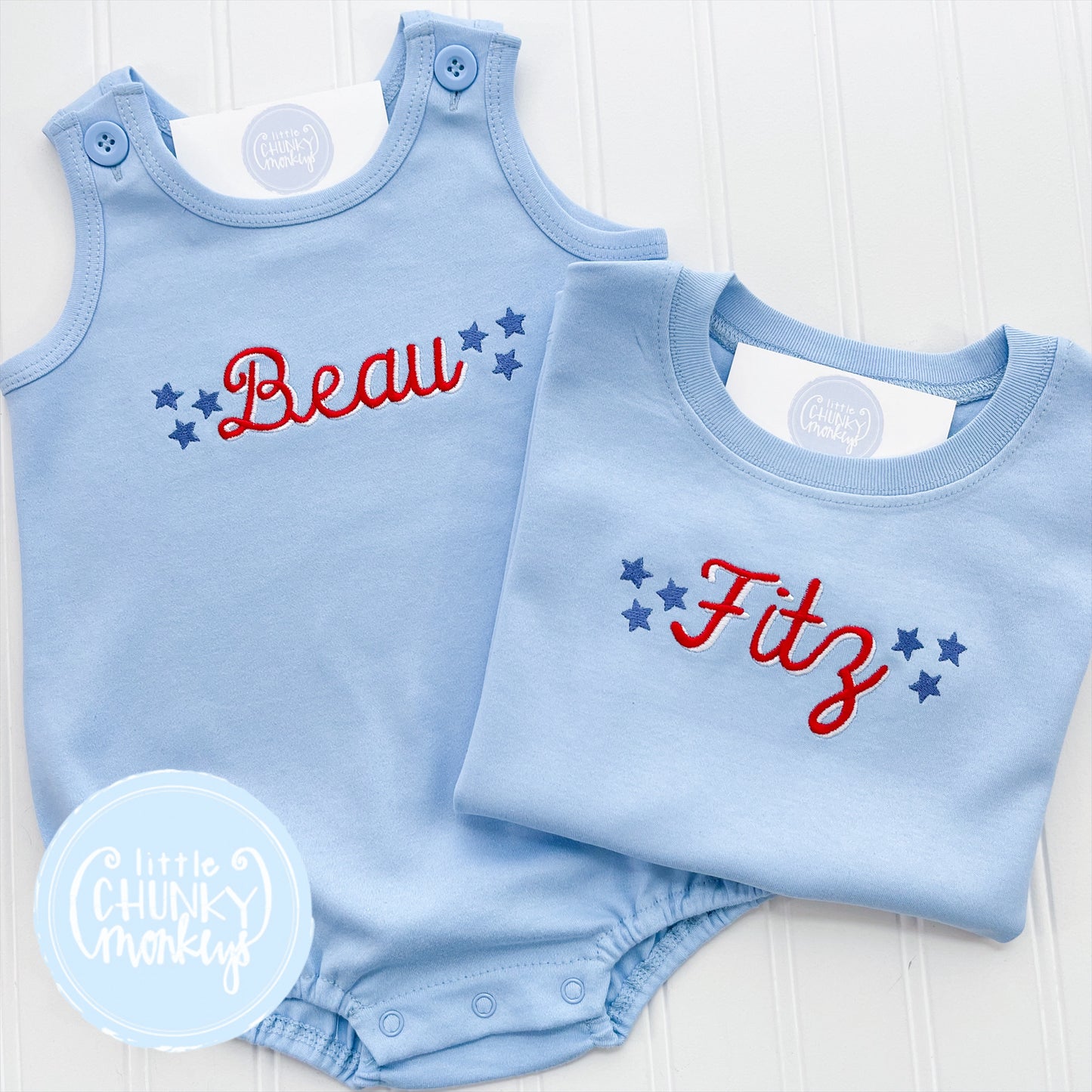 Sun Bubble - Patriotic Name with Stars on Light Blue
