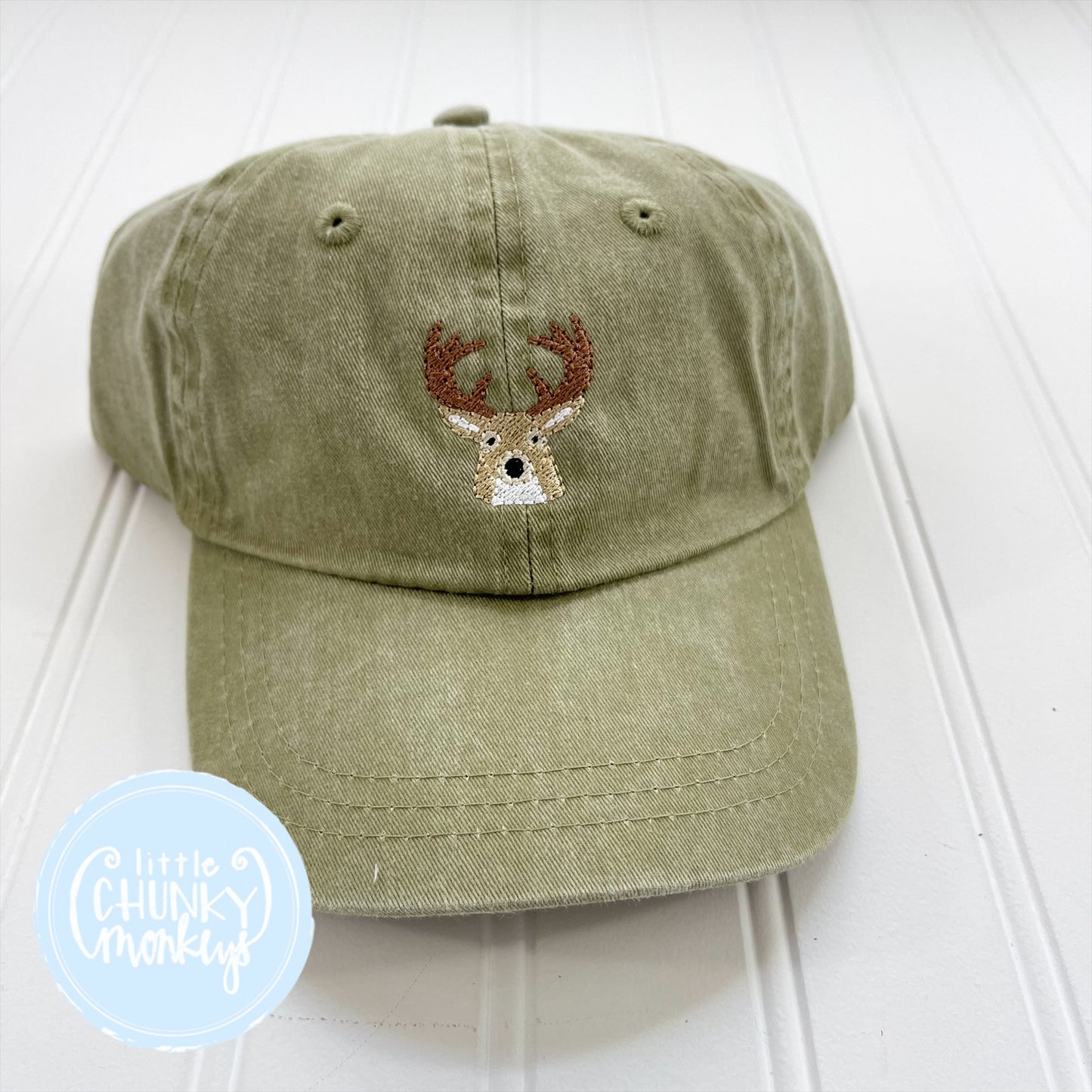 Toddler Kid Hat - Deer on Olive Hat