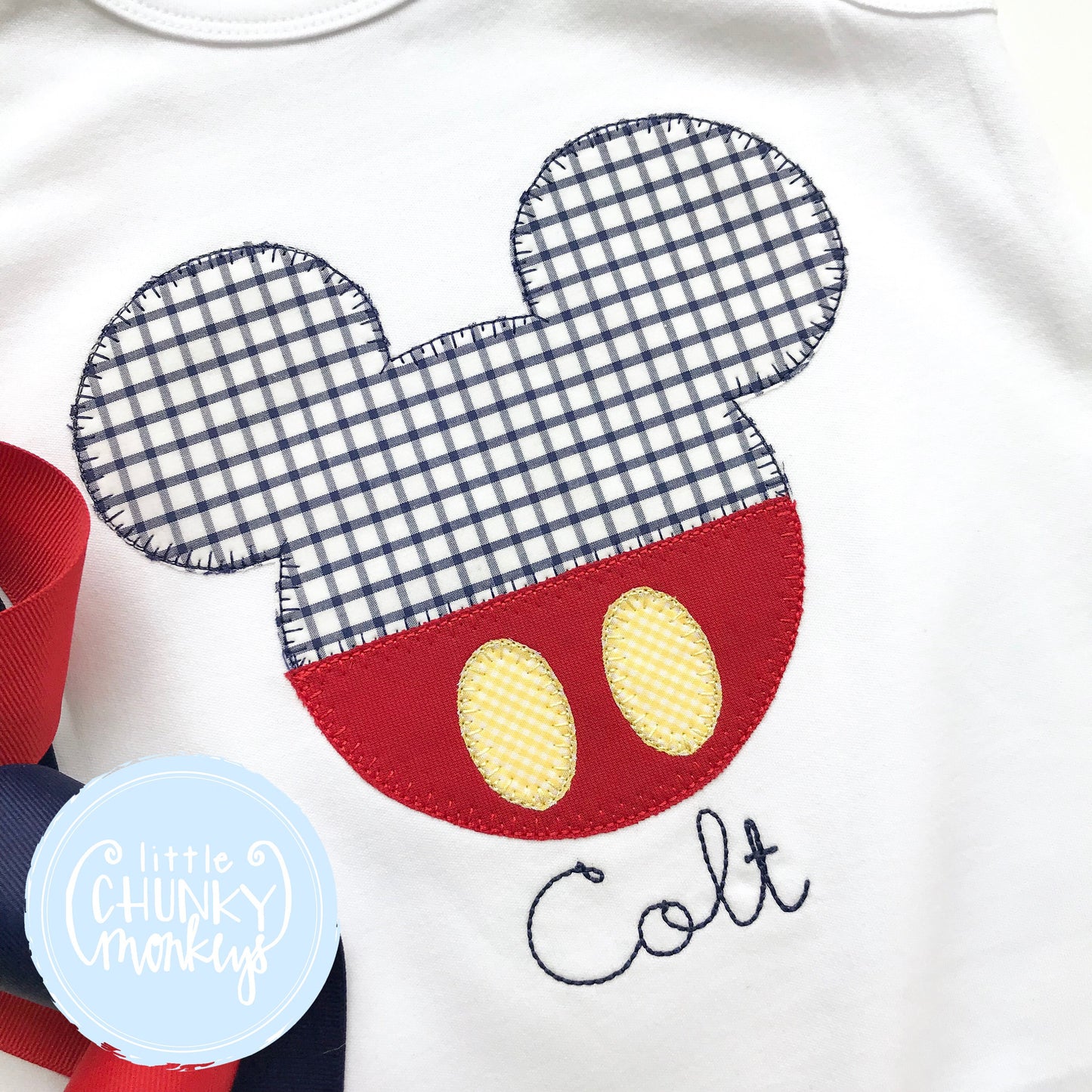 Boy Outfit - Boy Sun Bubble - Boy Mouse with Trousers and Personalization Applique Sun Bubble