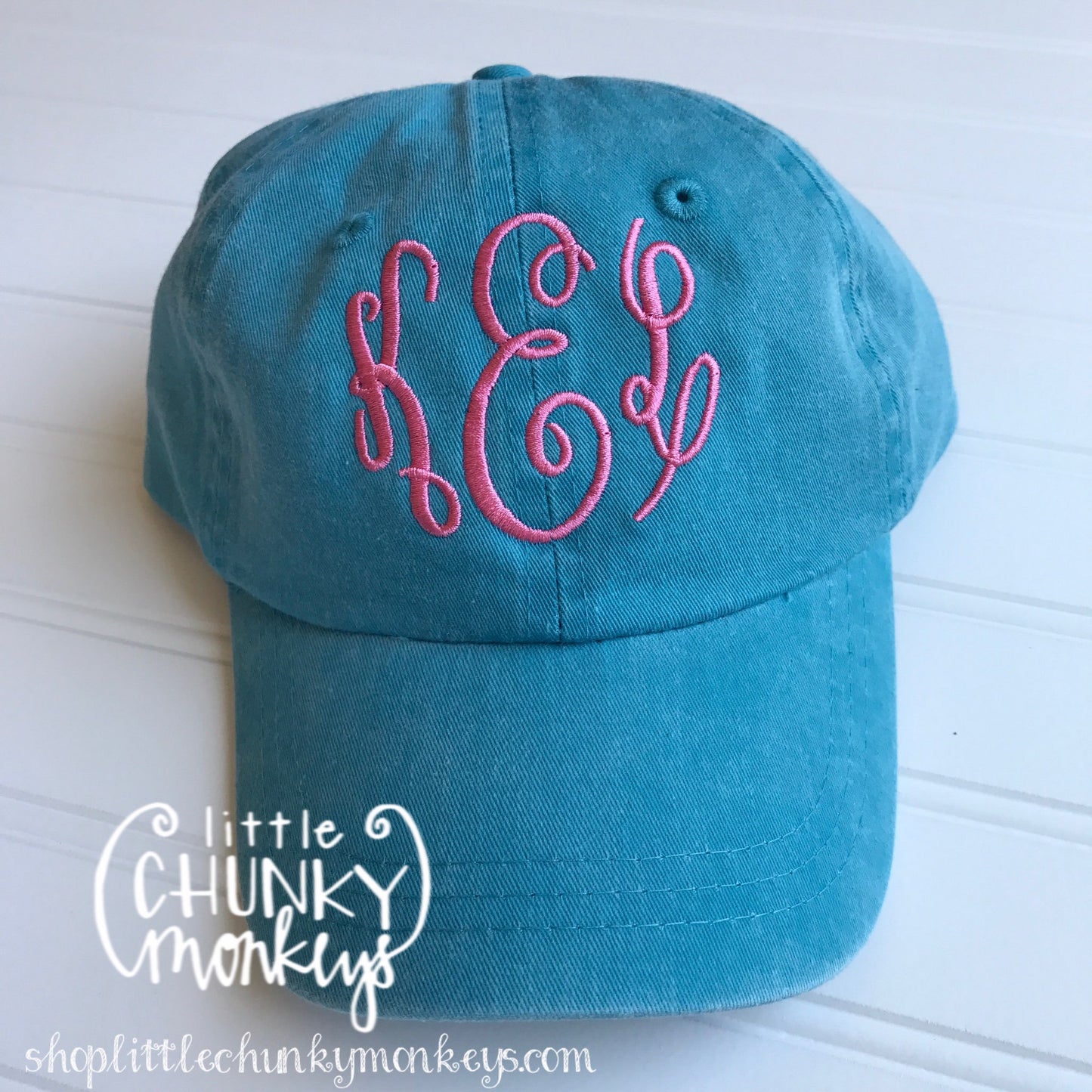 Toddler Kid Hat - Monogram on blue