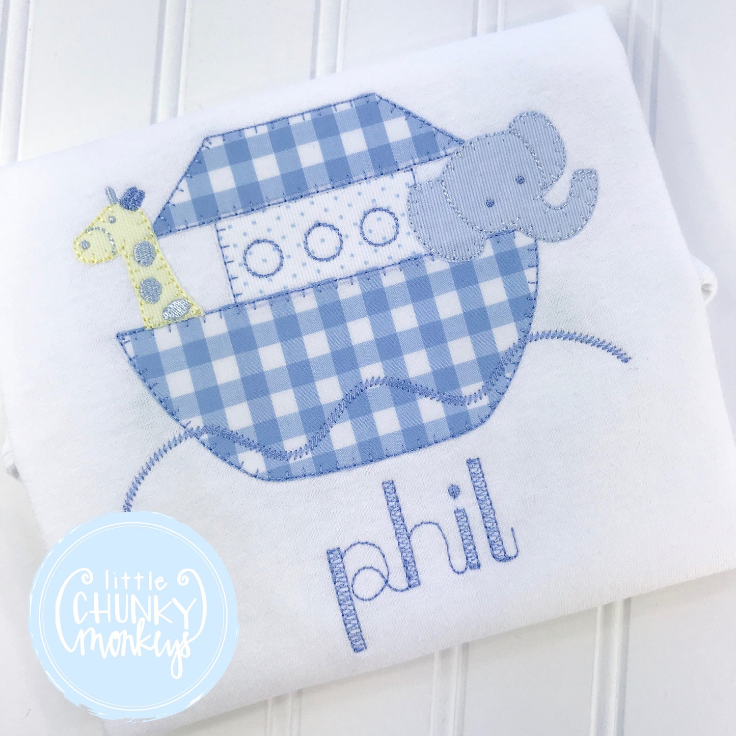 Boy Outfit - Boy Shirt - Boy Noah's Ark Shirt with Personalization