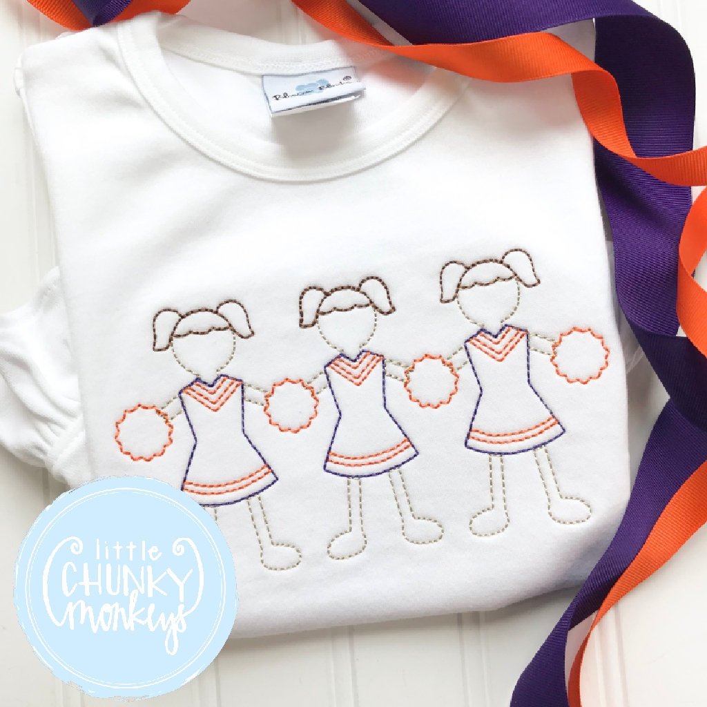 Girl Outfit - Orange and Purple Paperdoll Cheerleader Trio Shirt