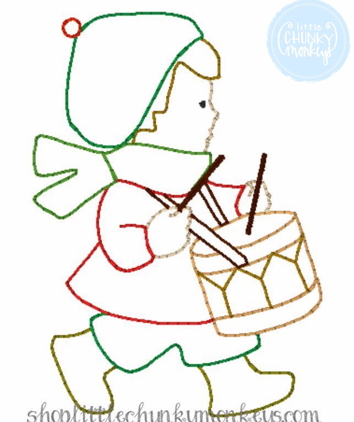 Boy Shirt - Vintage Stitch Boy Playing Drum