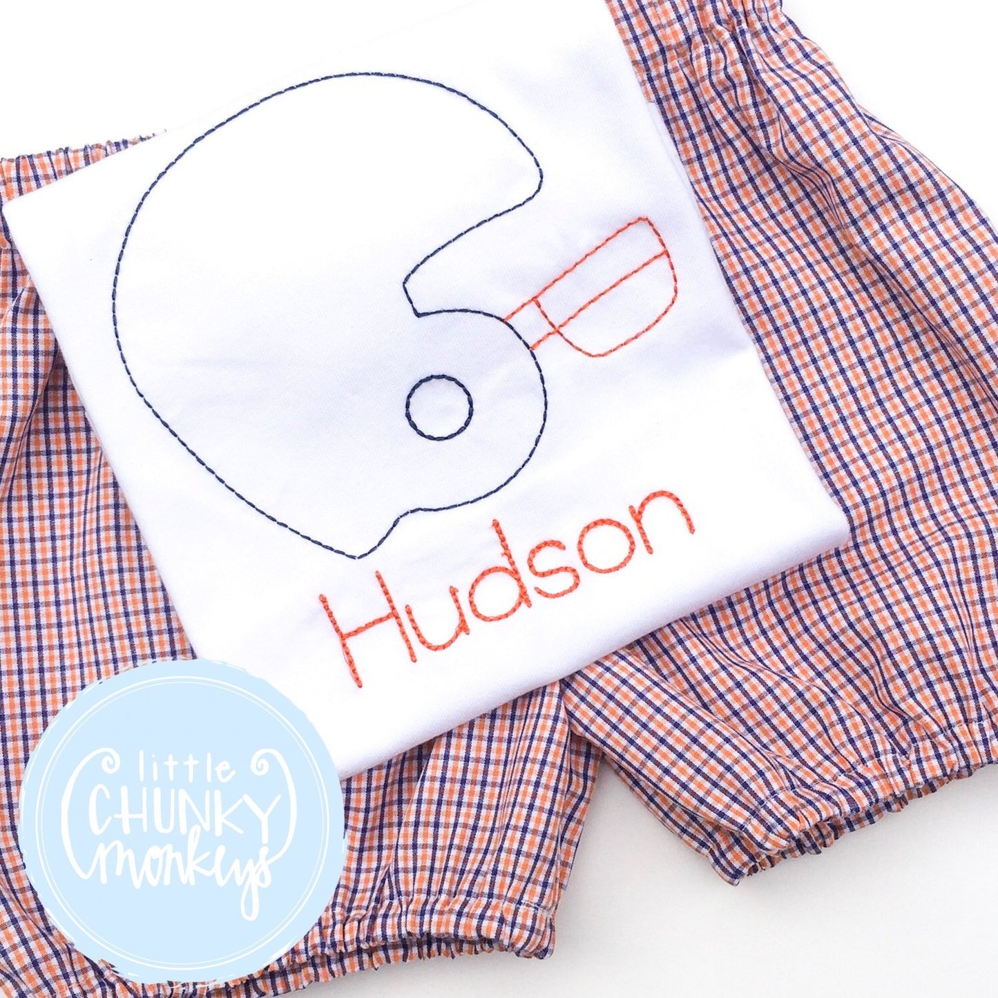 Boy Shirt - Boy Shirt - Vintage Stitched Football Helmet