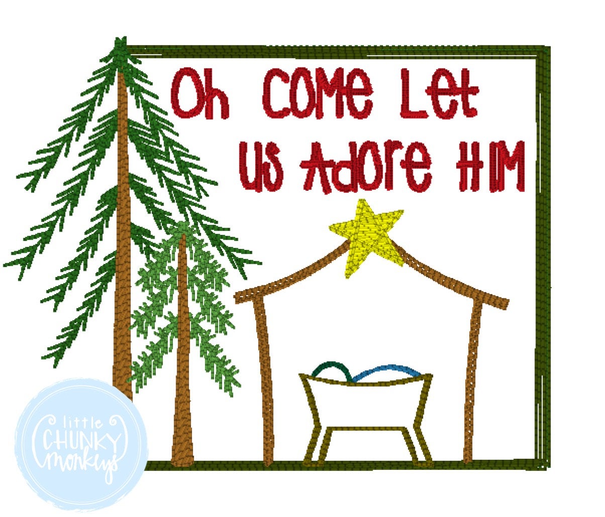 Boy Shirt -Stitched Manger Scene