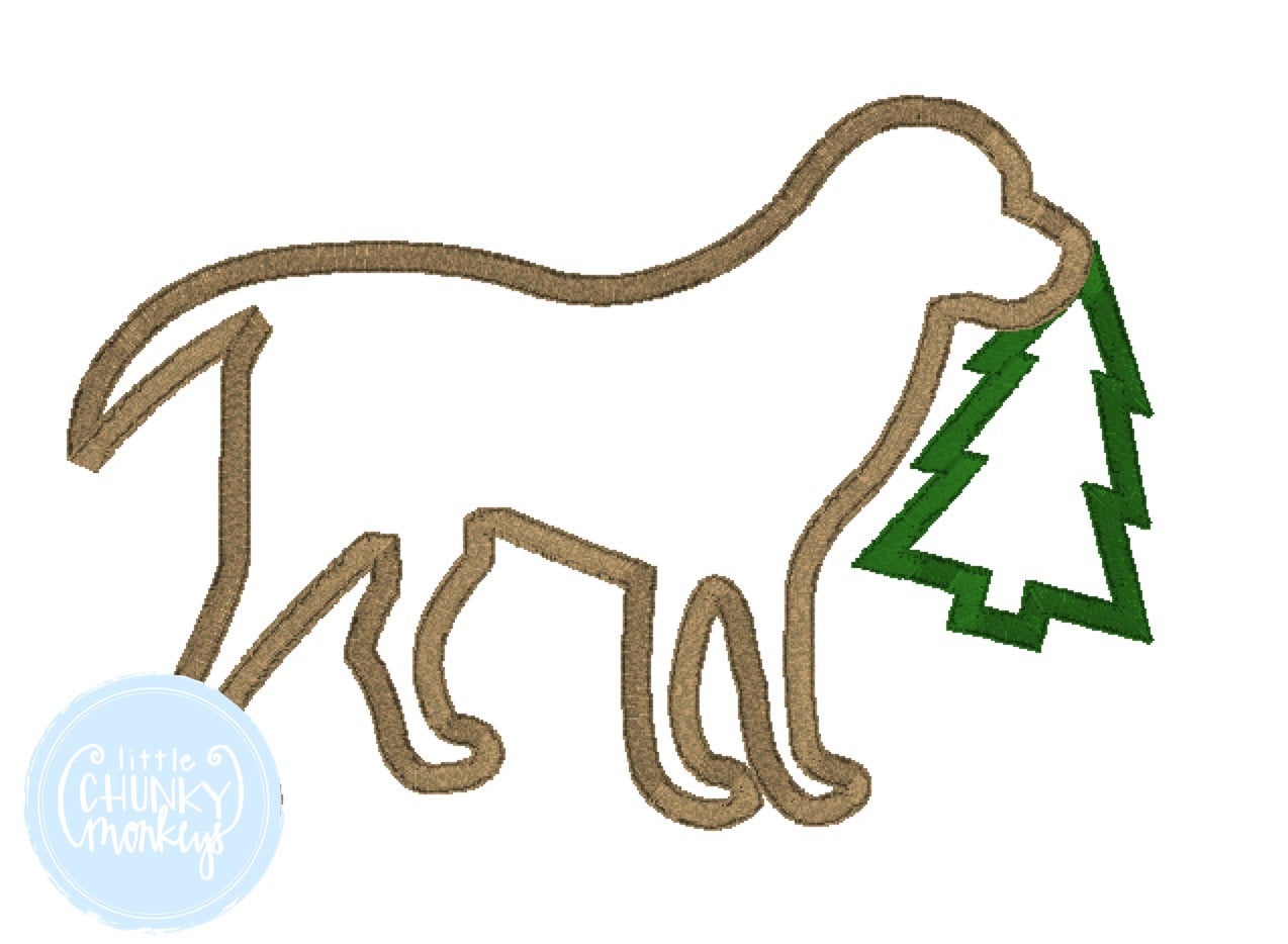 Boy Shirt -Dog with Christmas Tree in Mouth