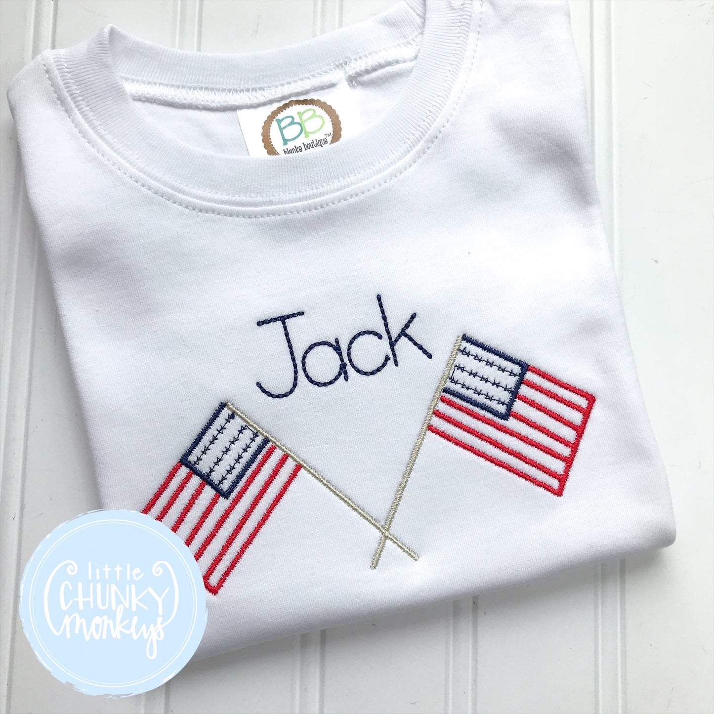 Boy Shirt - Vintage Stitch American Flag