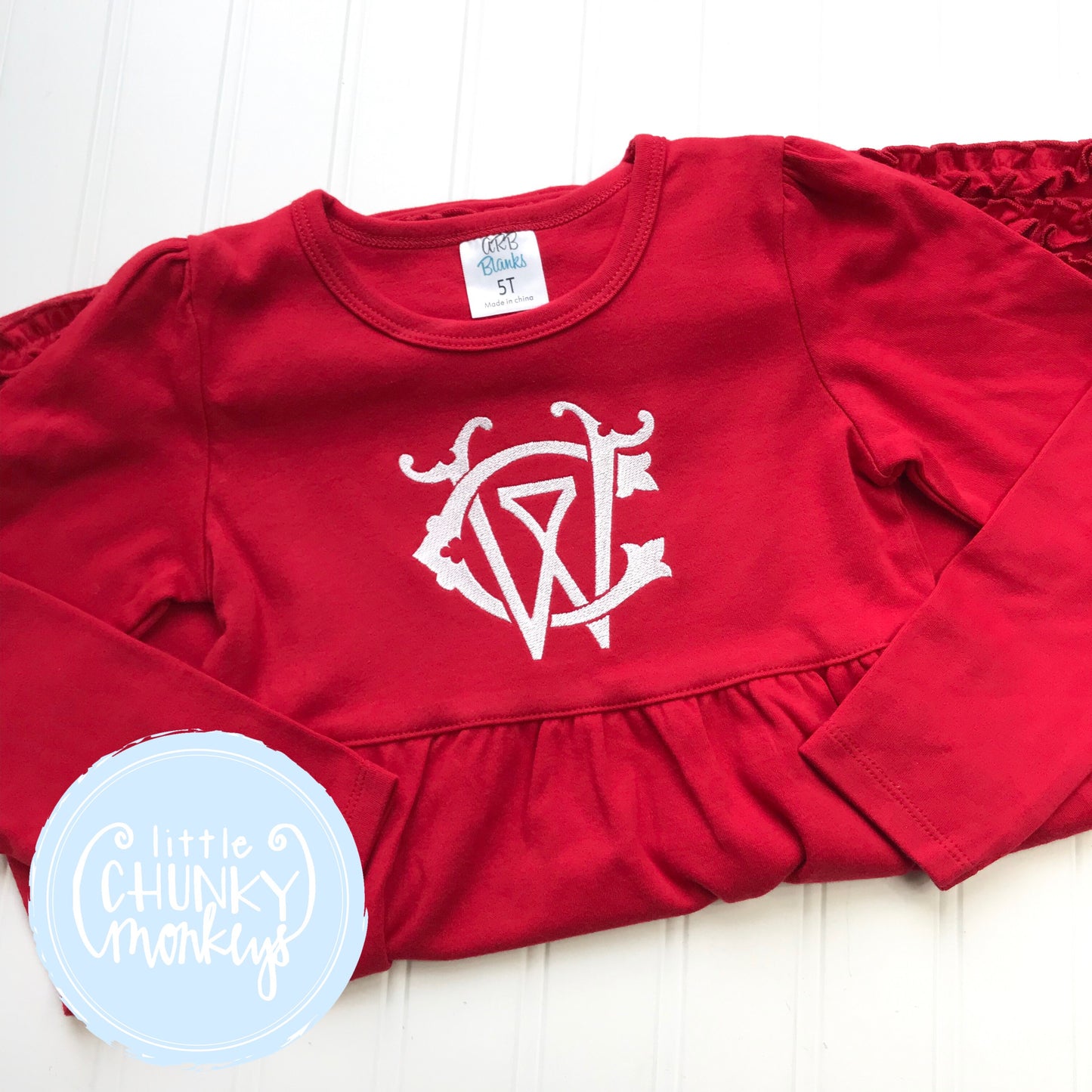 Girl Dress - Double Stack Personalized Red Dress