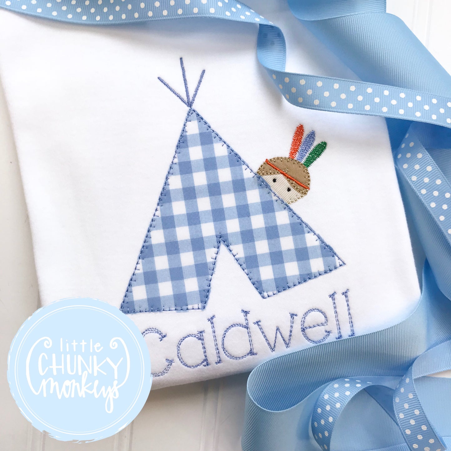 Boy Shirt - Teepee Boy Indian Applique Shirt