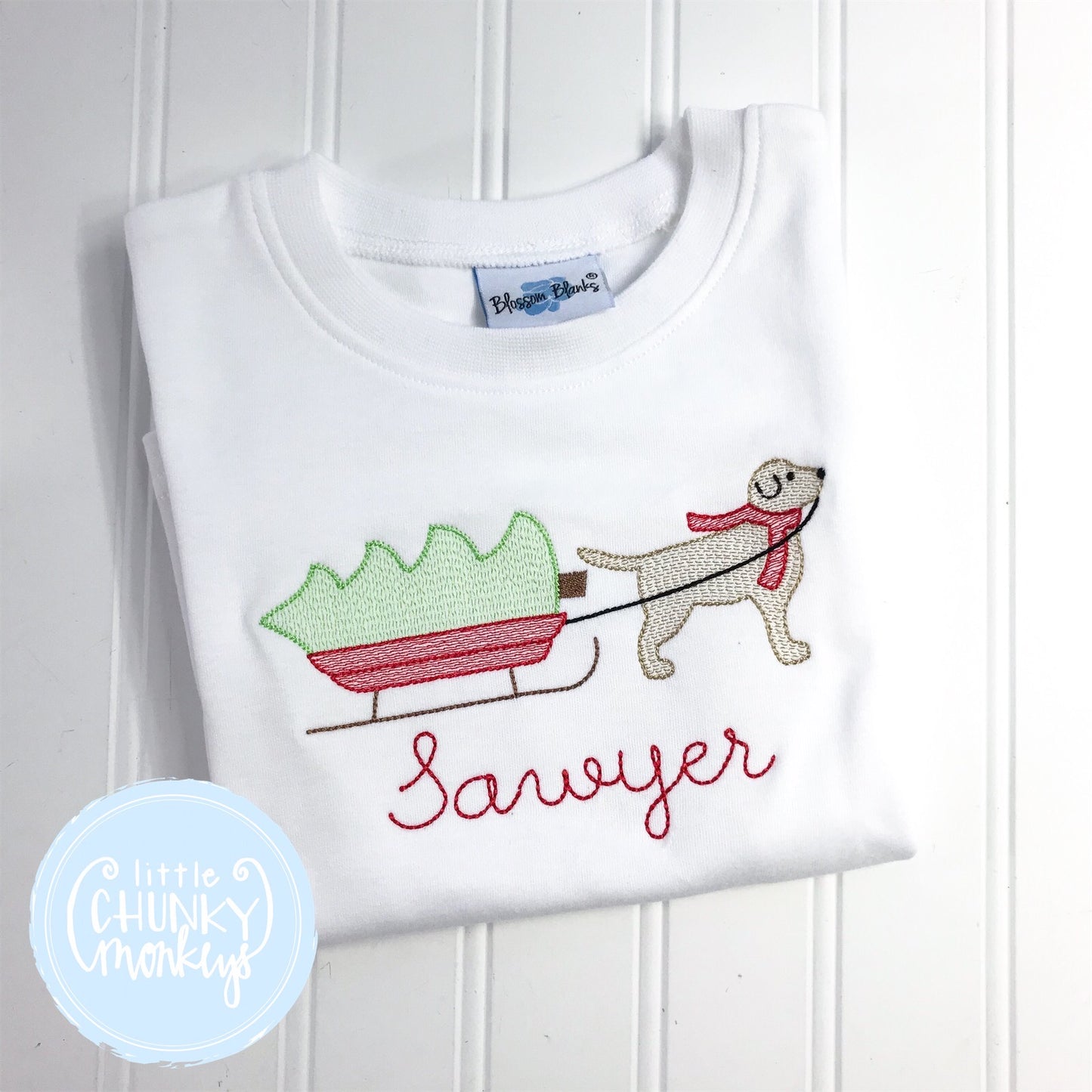 Boy Shirt -Dog Pulling Sled