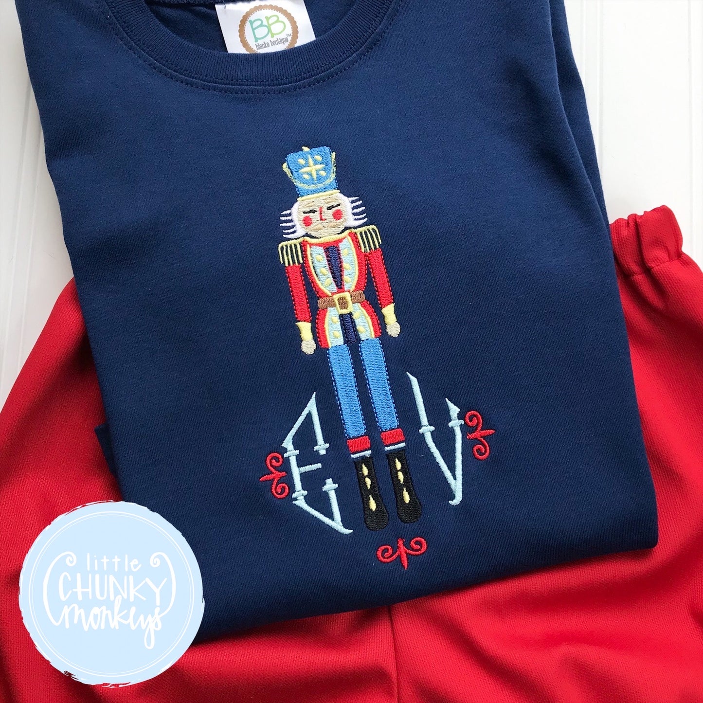 Boy Shirt - Monogram with large Nutcracker
