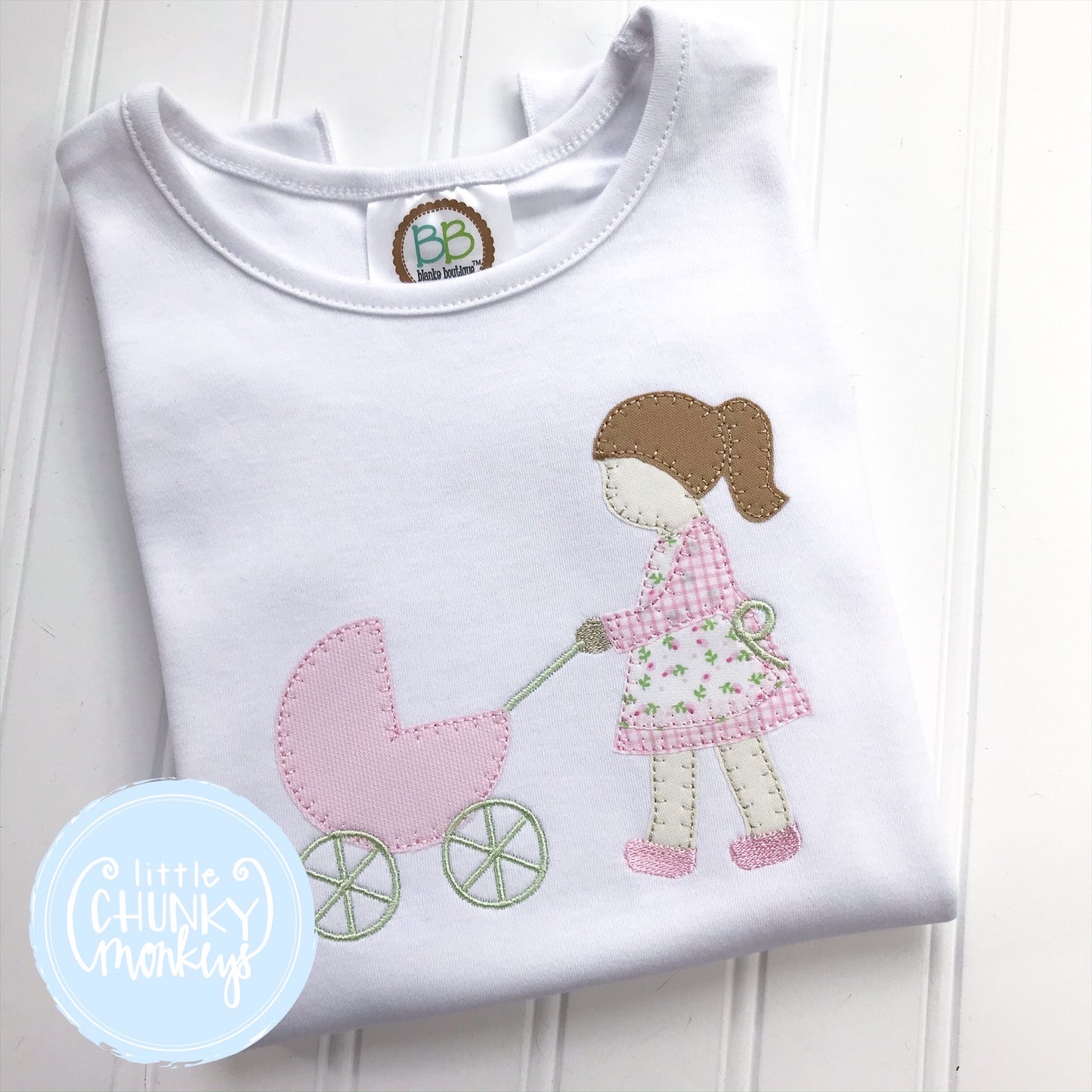 Girl Shirt - Little Girl Pushing Carriage