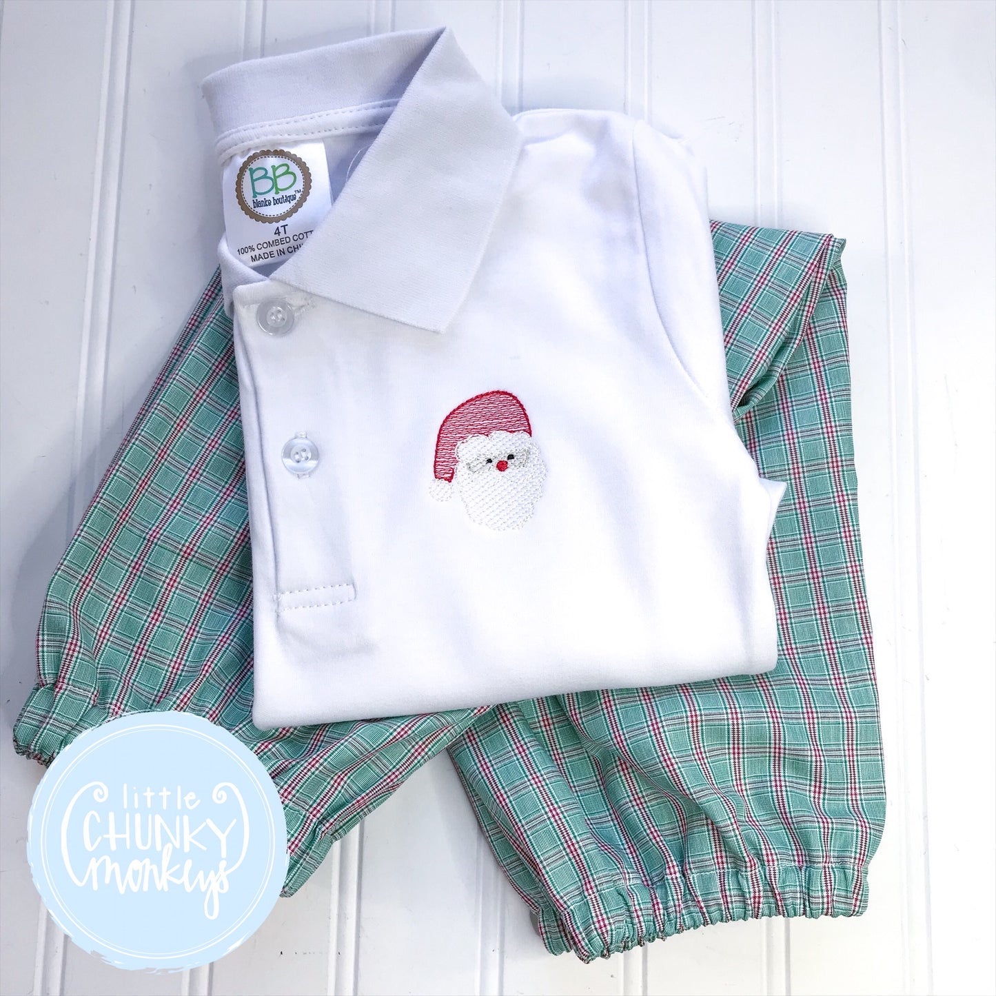 Boy Polo Shirt - Polo Shirt with Santa face