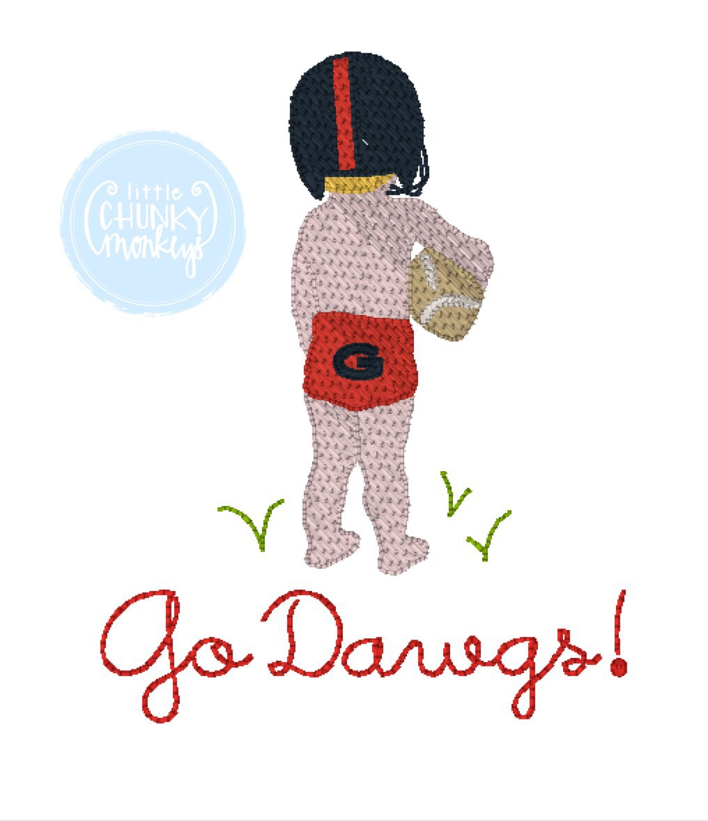 Football Shirt- Vintage Football Boy Go Dawgs