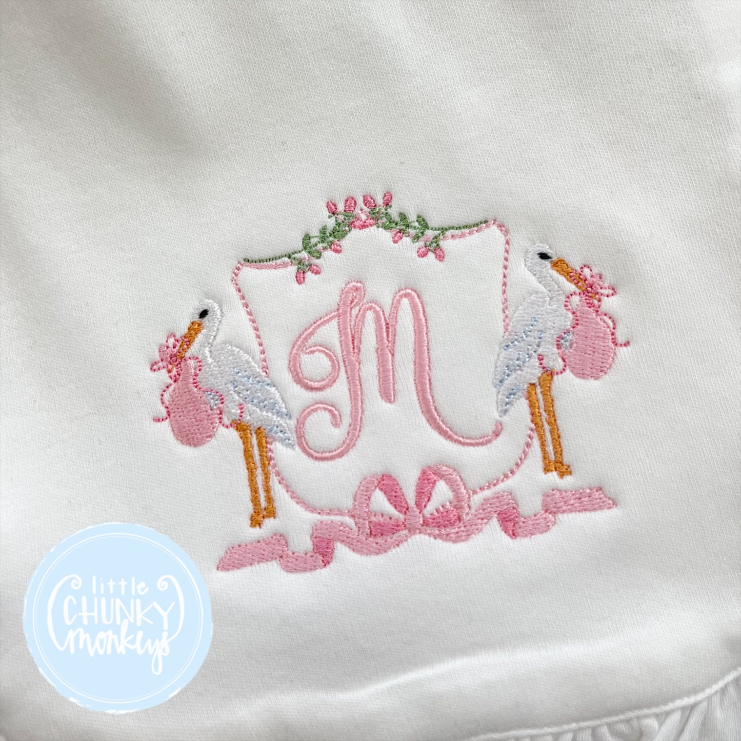 Stork Crest Bib or Burp Cloth