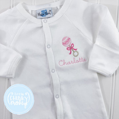 Convertible gown - Baby Rattle in Pink