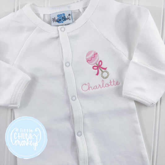 Convertible gown - Baby Rattle in Pink