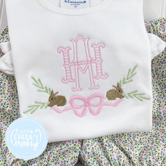 Girl Shirt - Bunny Monogram Frame