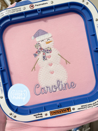 Light Pink Fitted Pajamas - Snowman