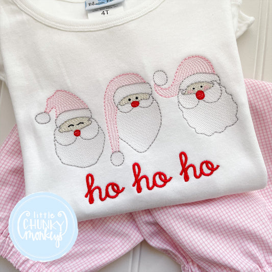 Girl Shirt - Pink Santa Trio
