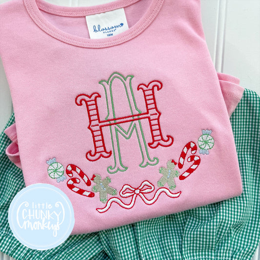 Girl Shirt - Gingerbread Double Initial
