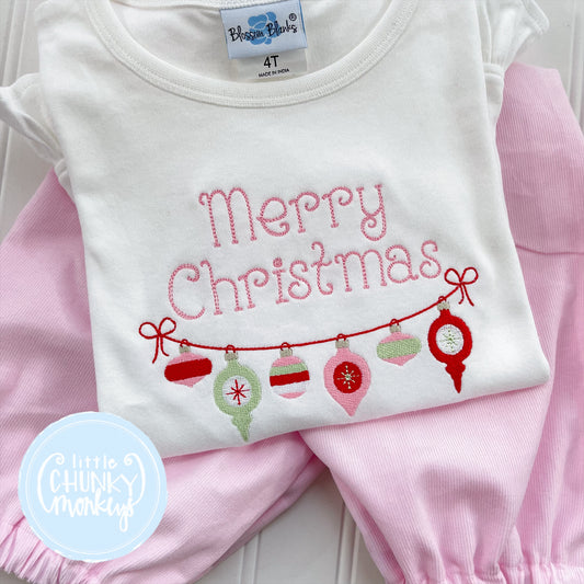 Girl Shirt - Merry Christmas Ornaments