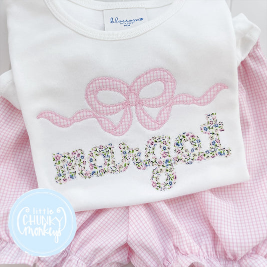 Girl Shirt - Appliqué Bow & Name