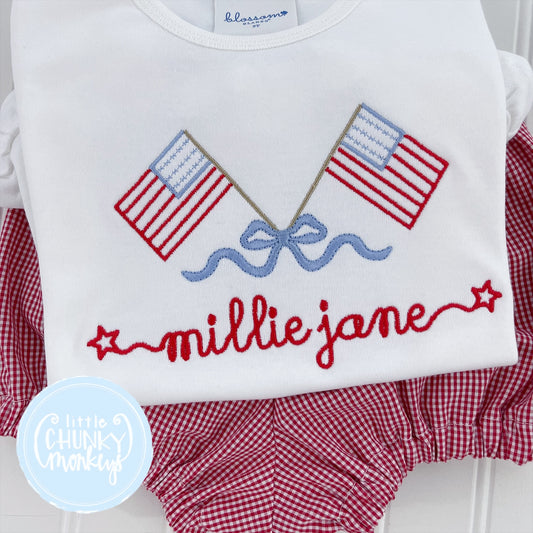 Girl Shirt - Flags with Bow