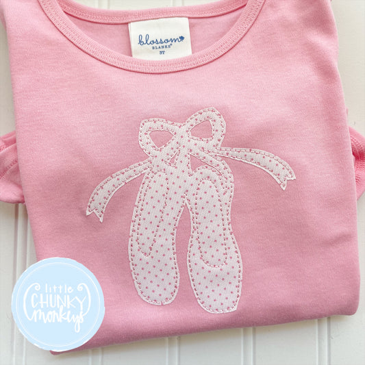 Girl Shirt - Ballet Slippers on Pink