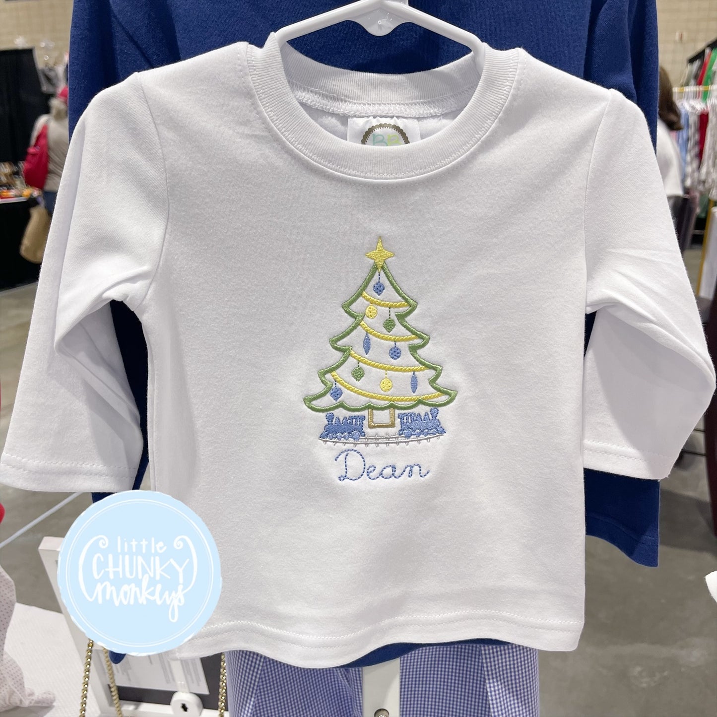 Boy Shirt - Christmas Tree with Train