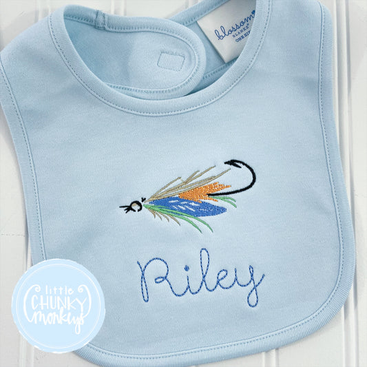 Fly Fishing with Name Bib or Burp Cloth