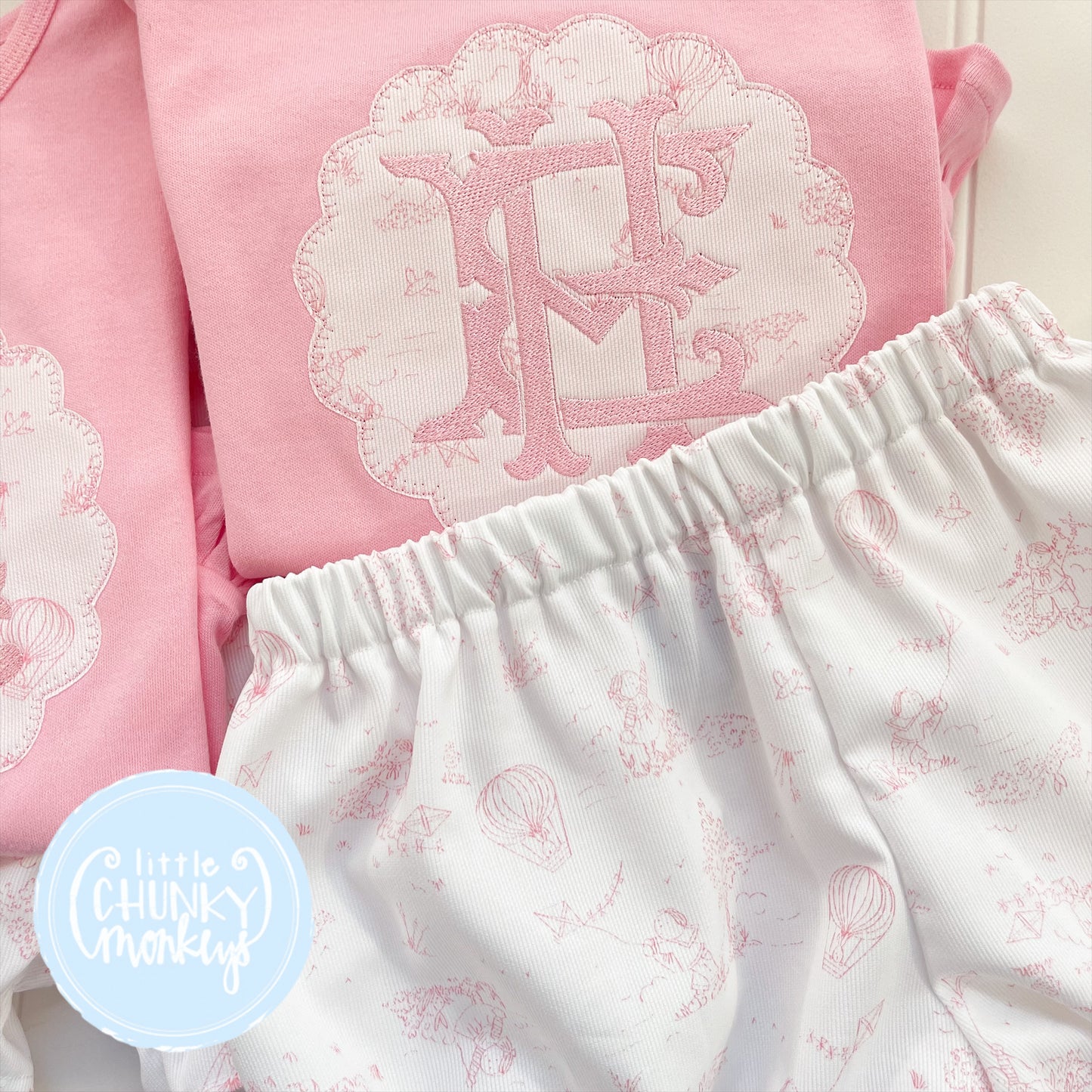 Girl Shirt - Scallop Applique Patch Initial