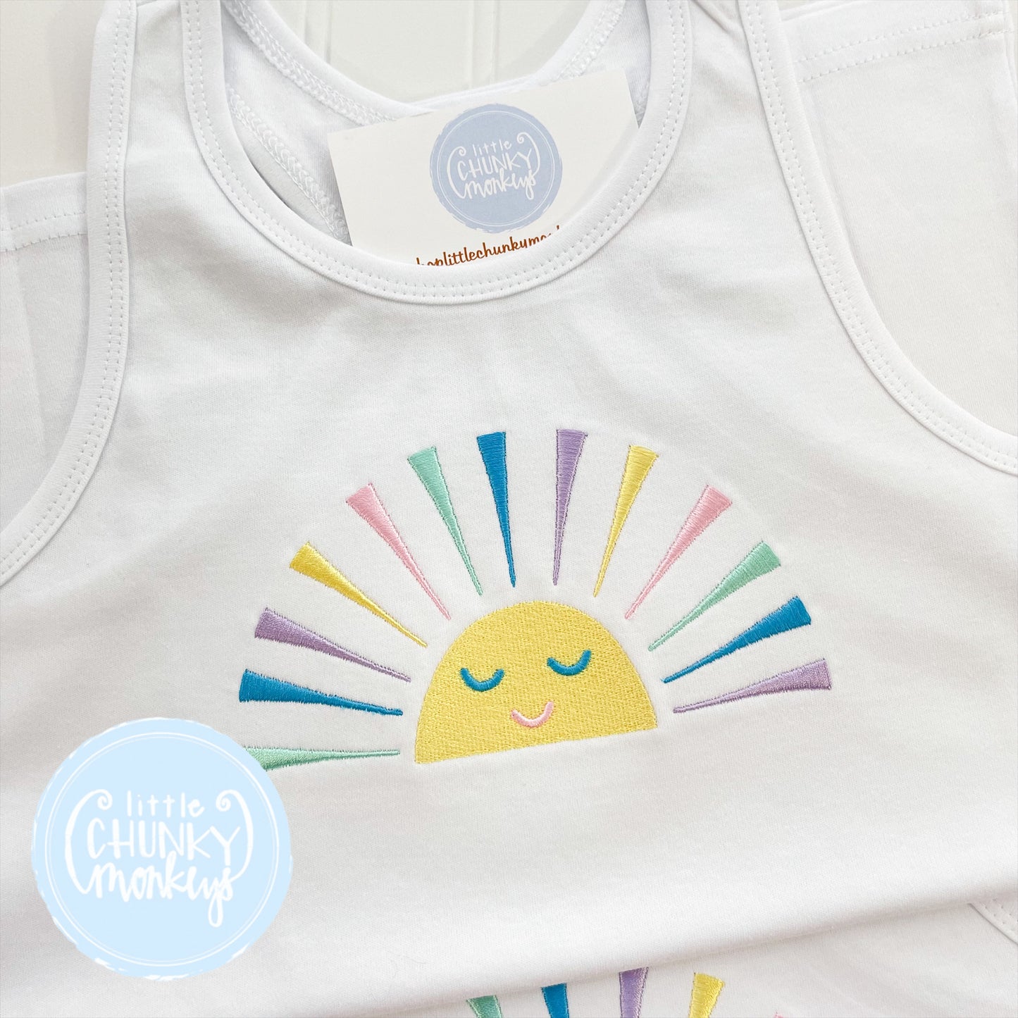 Girls Tank Top - Sunshine All Day on White