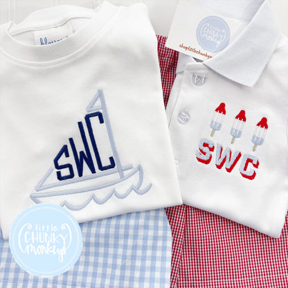 Boy Shirt - Sailboat Monogram