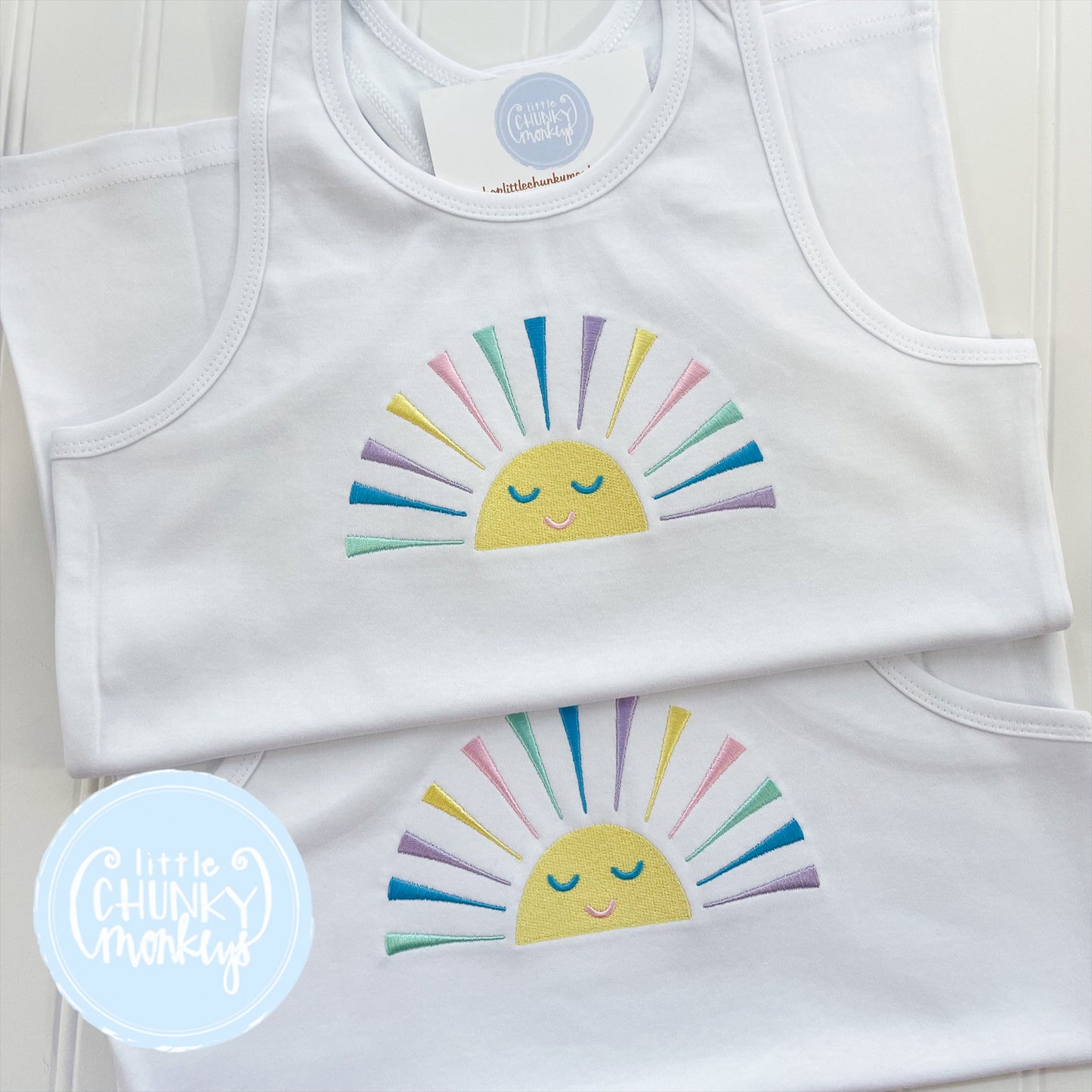 Girls Tank Top - Sunshine All Day on White