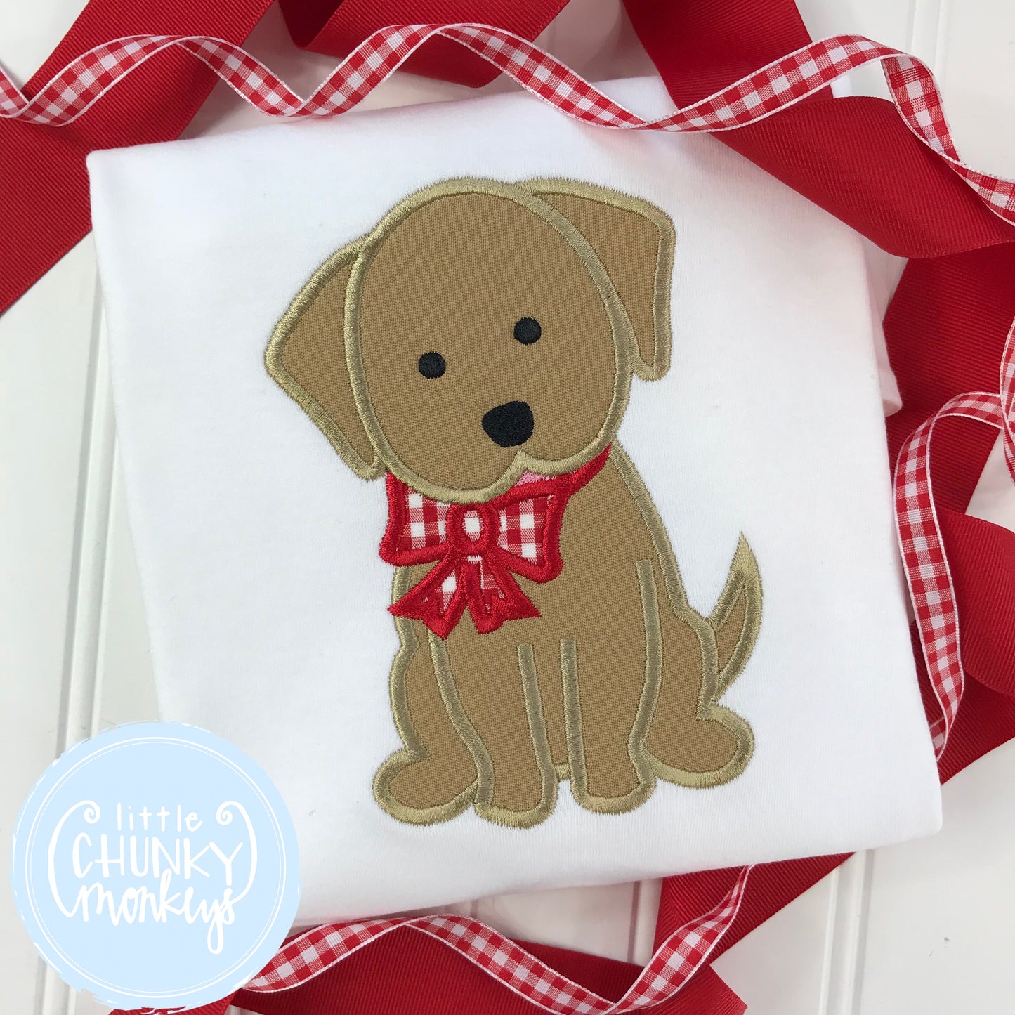 Boy Shirt -Dog Wearing with bow