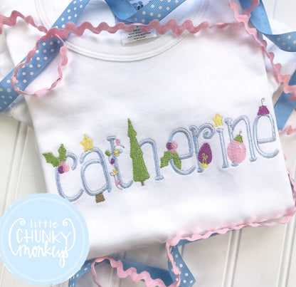 Girl Shirt -Stitched Name for Christmas