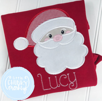 Girl Shirt - Applique Santa