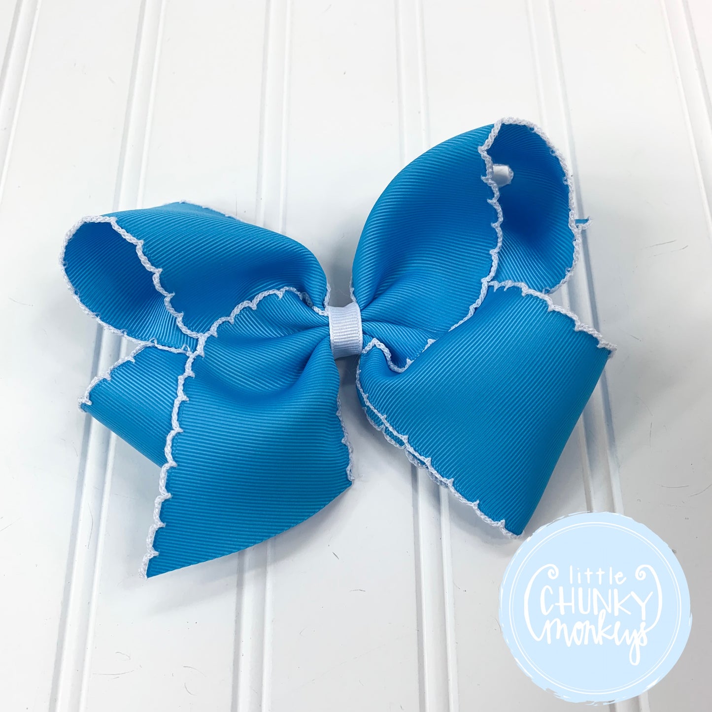 Blue with White Moonstitch - Wee Ones