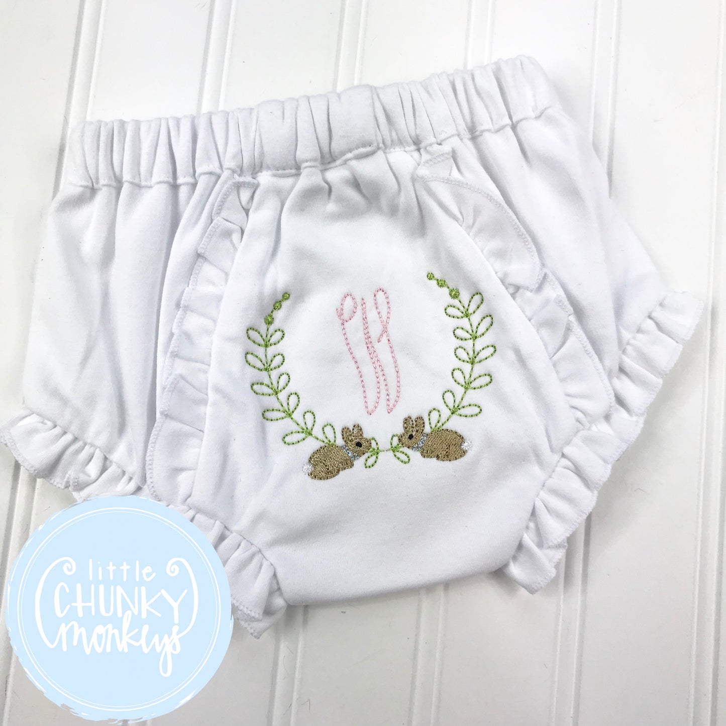 Knit Ruffle Bloomer - 0-3m "W"