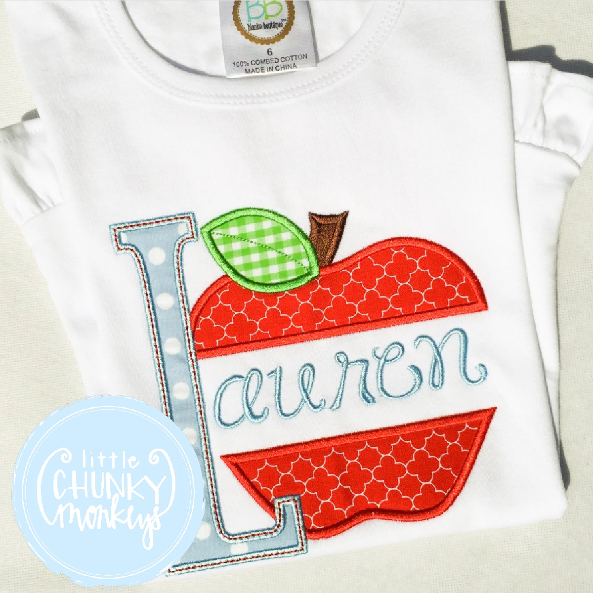 Girl Shirt - Apple Initial