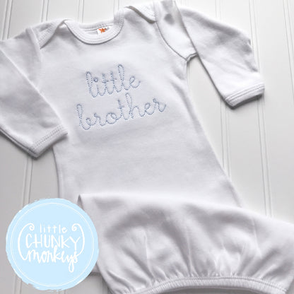 Boy Coming Home Outfit - Boy Gown - Newborn Gown with Vintage Stitch Personalization