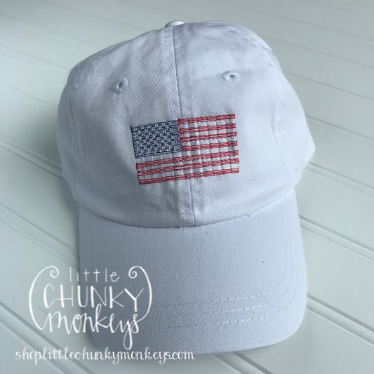 Toddler Kid Hat - Flag on White Hat