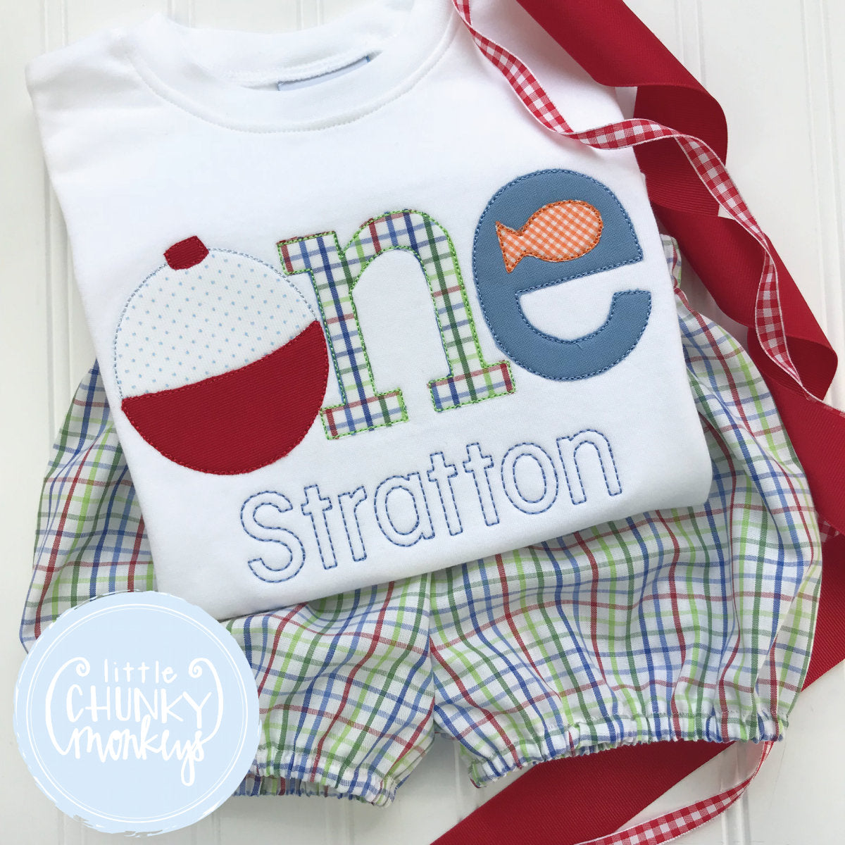 Boy Outfit - Boy Birthday Shirt - One Fishing Birthday Shirt + Personalization