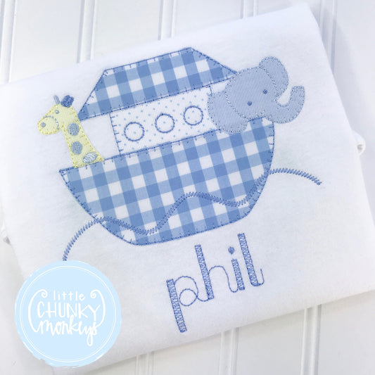 Boy Outfit - Boy Shirt - Boy Noah's Ark Shirt with Personalization